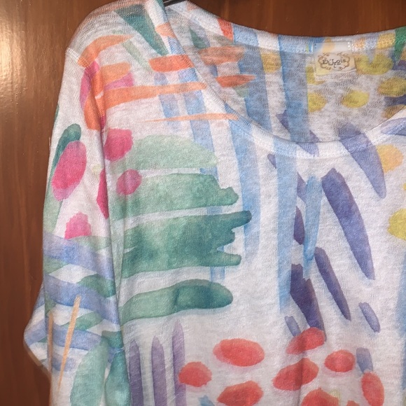 Et' Lois Island Fever Soft Knit Top blouse colorful spring - Picture 3 of 6